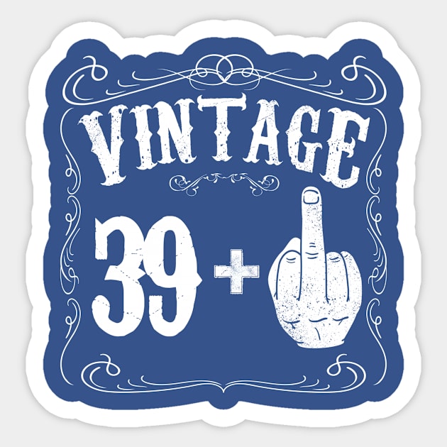 Vintage middle finger salute 40th birthday gift funny 40 birthday 1976 Sticker by AwesomePrintableArt